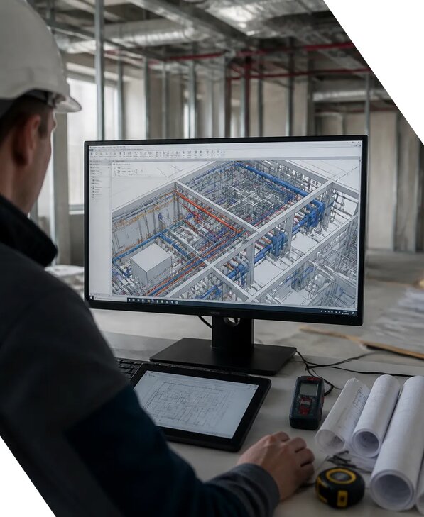 Создание BIM модели инженерных сетей для объектов в Полысаеве